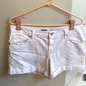 White denim shorts